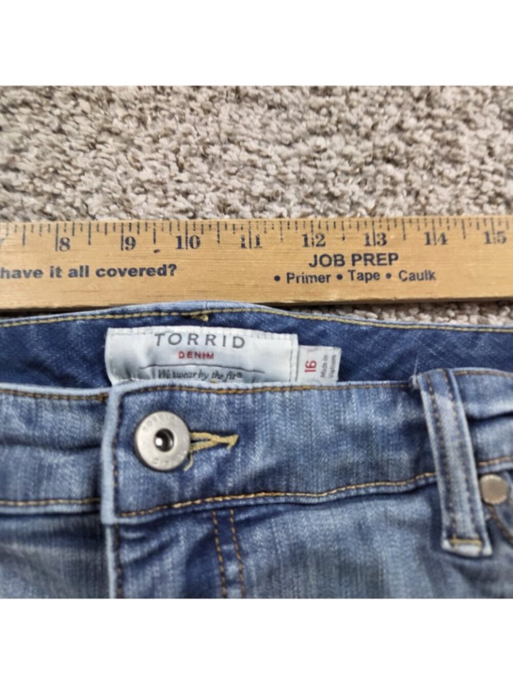 Torrid Shorts Womens 16 Dark Wash Denim Blue Jean Pride Embroidered - Picture 4 of 6